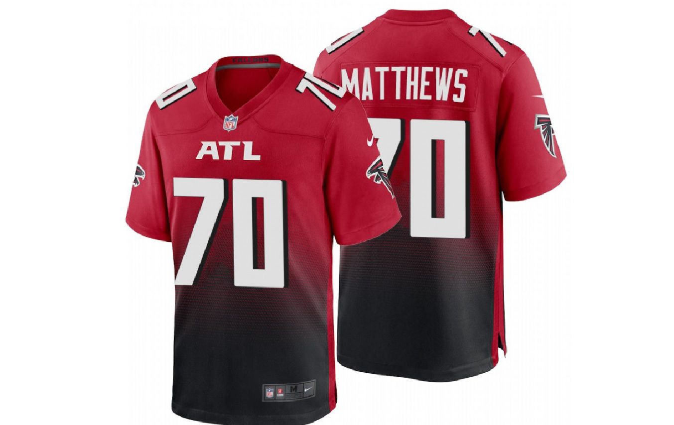 Men Atlanta Falcons #70 Jake Matthews Nike Red Game NFL Jersey